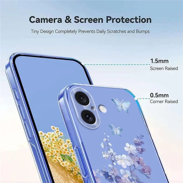 iPhone 17 Butterfly & Floral TPU Case – Violets 🦋